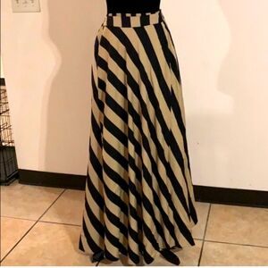 Mix Nouvea Black and khaki Striped skirt XL